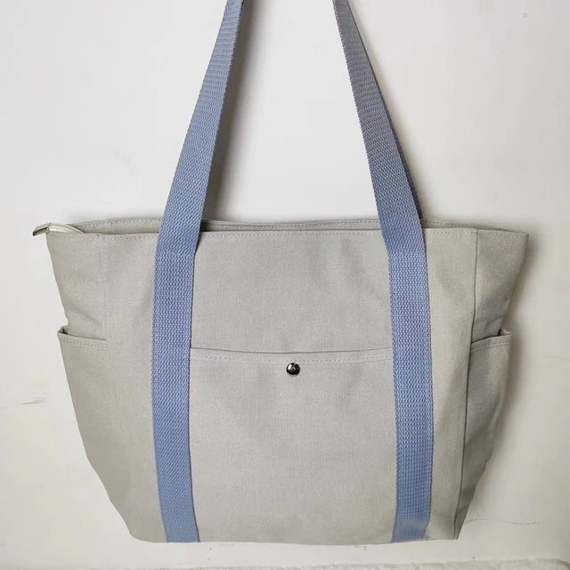 Sacola de letra sólida de grande capacidade, bolsa versátil, bolsa de compras feminina, bolsa de trabalho, classe de estudante, axilas