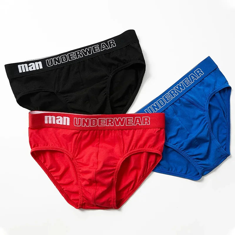 Men's panties Men Briefs Sexy Underwear Cotton Breathable Male Underpants Solid Comfortable Underwears cueca cuecas de masculina